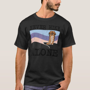 Never Hike Alone Pekingese Dog Hiking T-Shirt