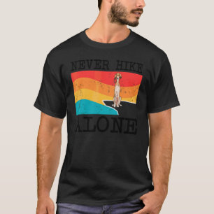 Never Hike Alone Saluki Graphic Hiking T-Shirt
