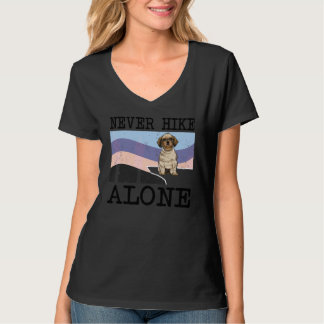 Never Hike Alone Shih Tzu Dog Hiking T-Shirt