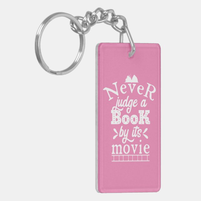 Never Judge a Book by Its Movie Book Lover Gift Key Ring (Front Left)