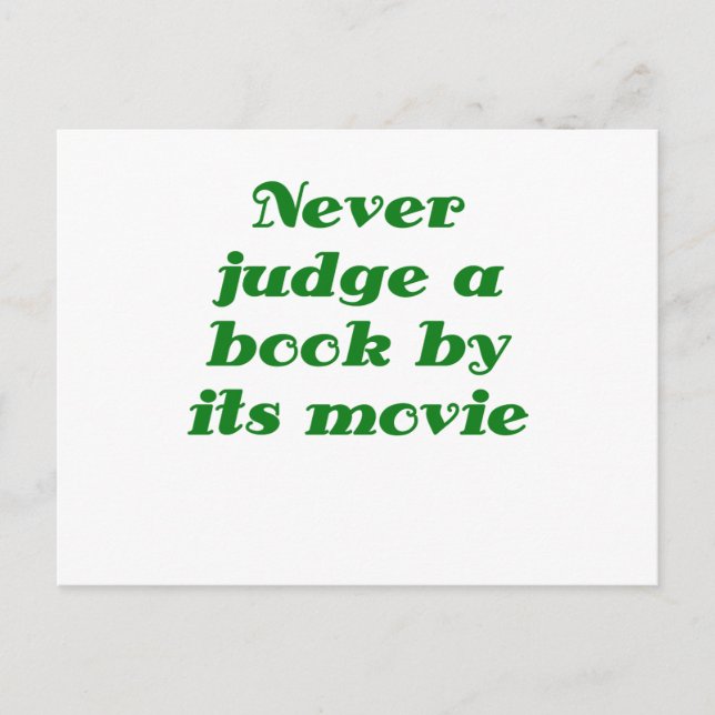 Never Judge a Book by its Movie Postcard (Front)