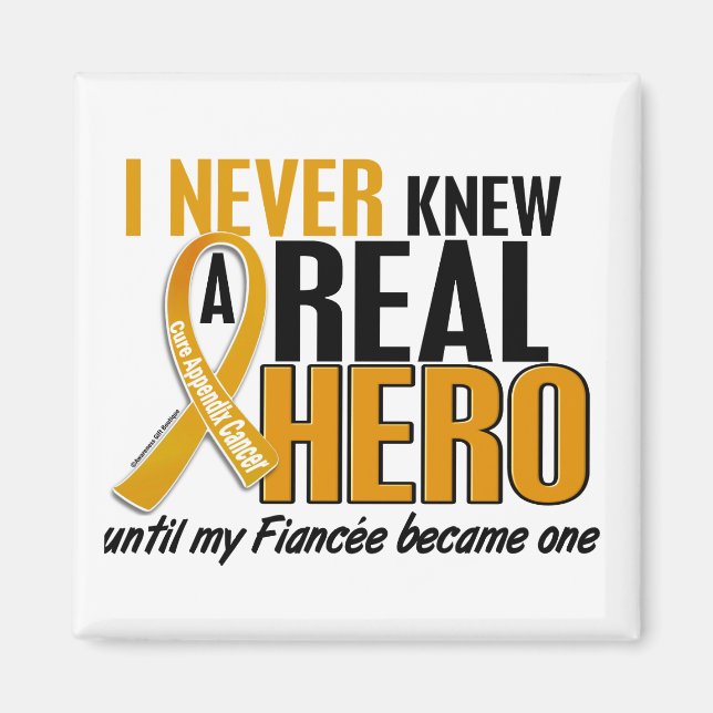 Never Knew a Hero 2 Fiancee Appendix Cancer Magnet (Front)