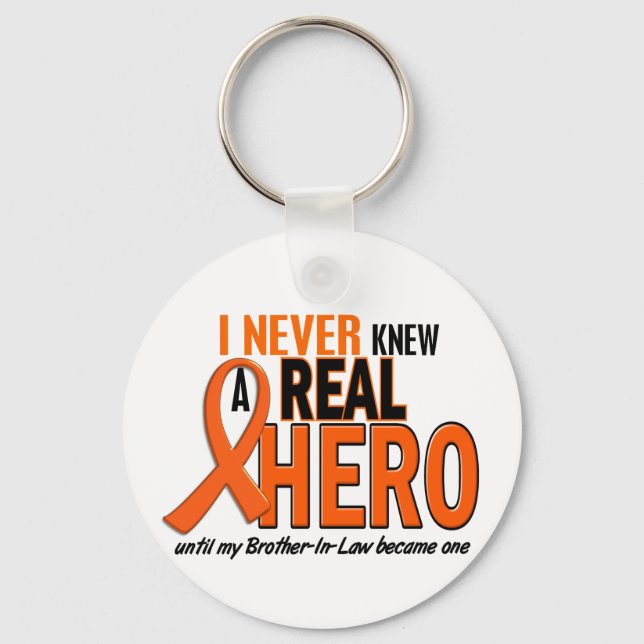 Never Knew A Hero 2 ORANGE (Brother-In-Law) Key Ring (Front)