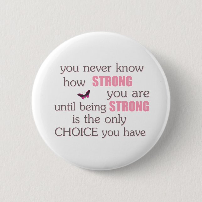 Never Know How Strong You Are 6 Cm Round Badge (Front)