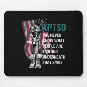 Never Know What People Fighting Teal Ribbon Ptsd A Mouse Mat