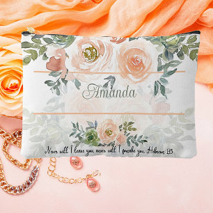 Never leave you floral personalised accessory pouch