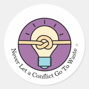 Never Let a Conflict go to Waste round sticker