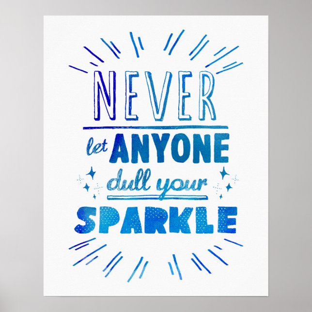 "Never let anyone dull your sparkle" motivational Poster (Front)