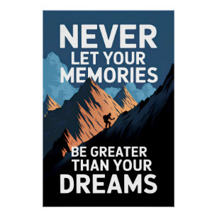 Never let your memories be greater than your dream poster