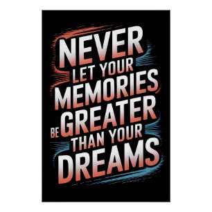 Never let your memories be greater than your dream poster