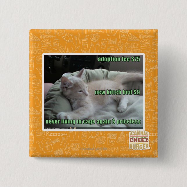 Never living in a cage again 15 cm square badge (Front)