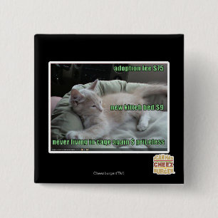 Never living in a cage again 15 cm square badge