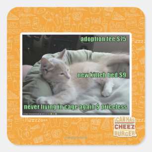 Never living in a cage again square sticker