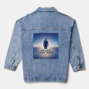 Never Look Back Logo: Embracing the Future Denim Jacket