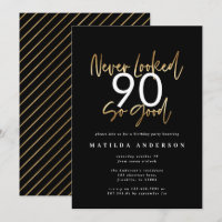 never looked so good gold birthday invitation