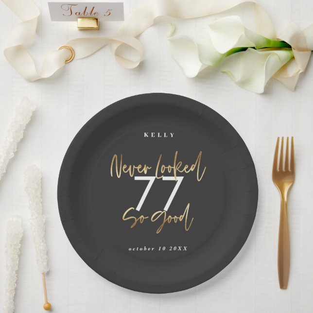 never looked so good gold Birthday party Paper Plate (Wedding)