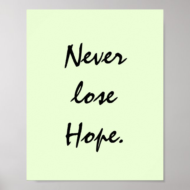 NEVER LOSE HOPE. POSTER (Front)