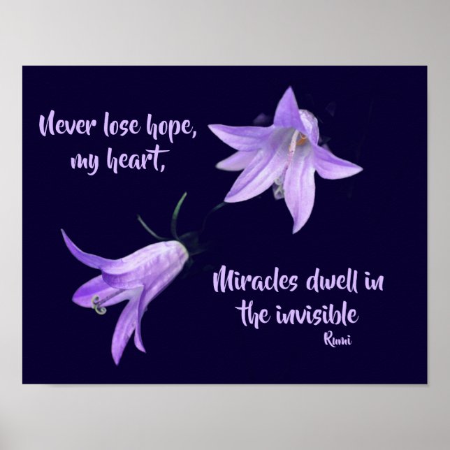 Never Lose Hope Rumi Inspirational Quote Poster (Front)