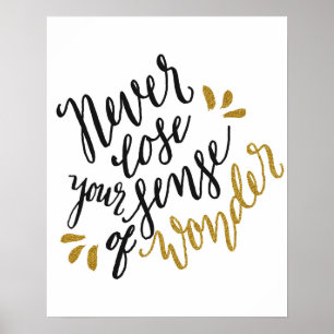 "never lose your sense of wonder" poster
