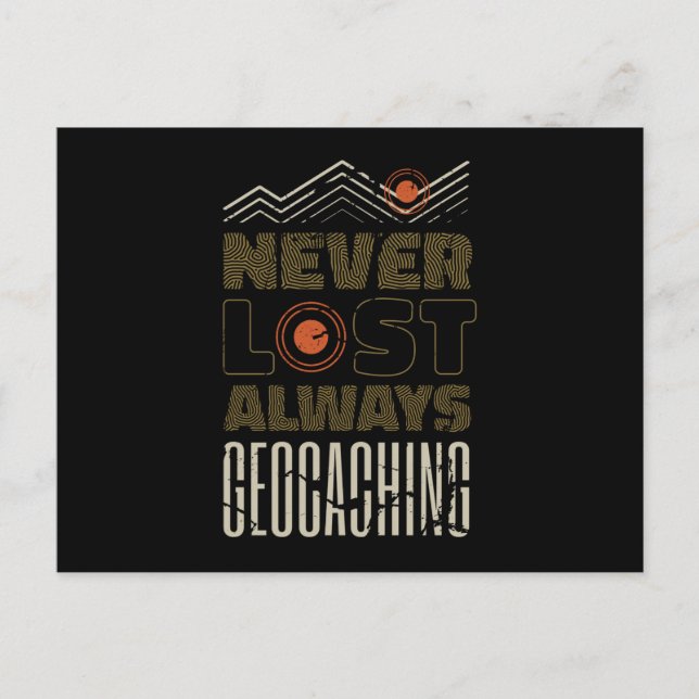 Never Lost Always Geocaching Geocacher Postcard (Front)