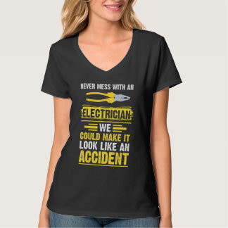 Never Mess With An Electrician Electrician T-Shirt
