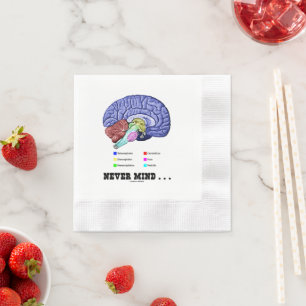 Never Mind ... Brain Anatomy Psyche Humour Napkin