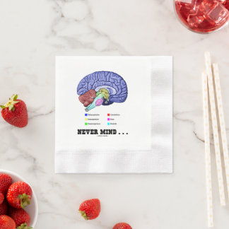 Never Mind ... Brain Anatomy Psyche Humour Napkin