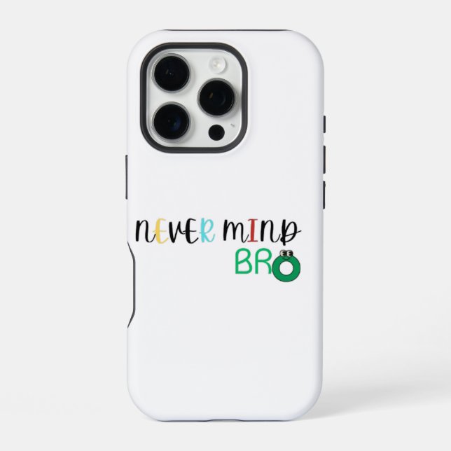 Never Mind Bro iPhone Case (Back)