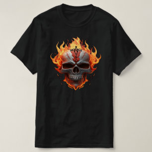 Never Mind Flaming Skull Metal Hard Rocker Music T-Shirt