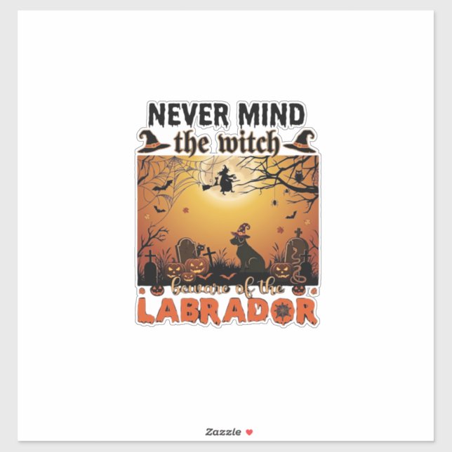 Never Mind Witch Beware Labrador Halloween Dog Pum (Sheet)