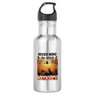 Never Mind Witch Beware Labrador Halloween Dog Pum 532 Ml Water Bottle