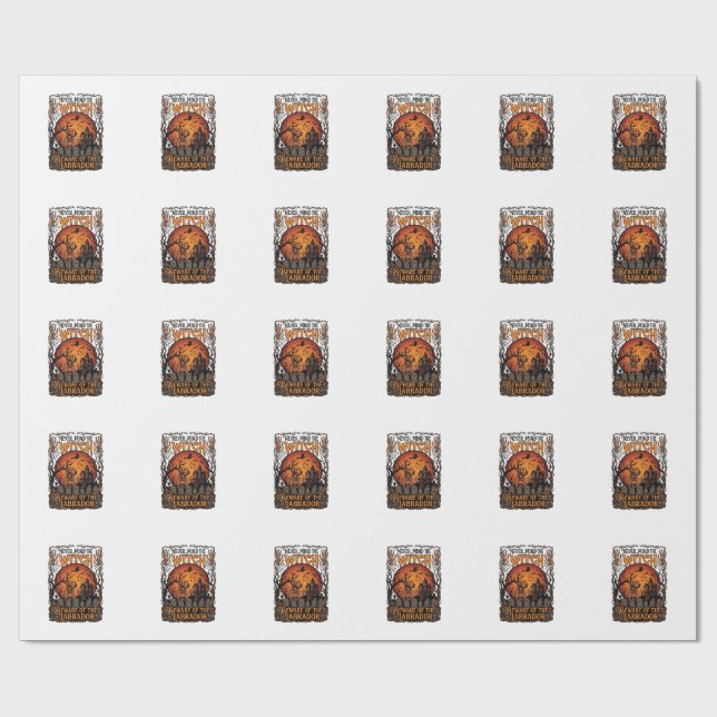 Never Mind Witch Beware Labrador Halloween Haunted Wrapping Paper (Flat)