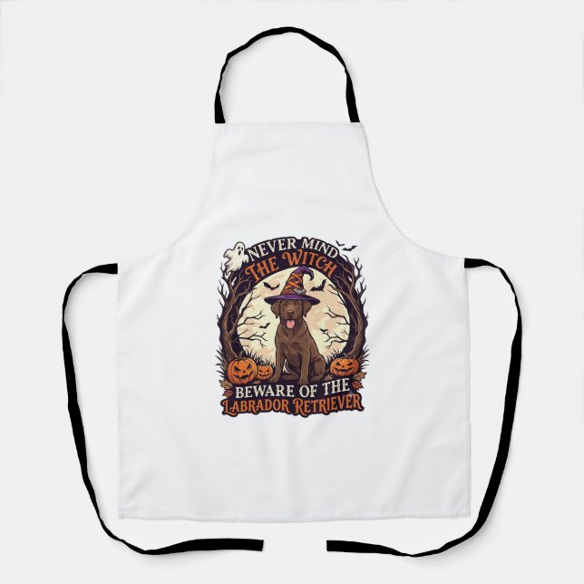 Never Mind Witch Beware Labrador Retriever Hallowe Apron (Front)