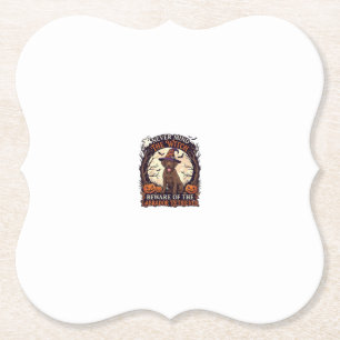 Never Mind Witch Beware Labrador Retriever Hallowe Paper Coaster
