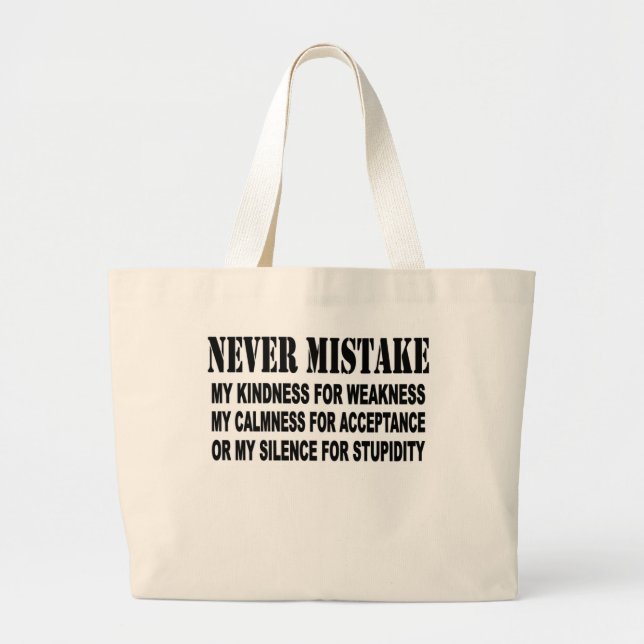 NEVER MISTAKE LARGE TOTE BAG (Front)