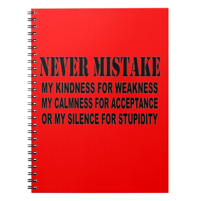 NEVER MISTAKE NOTEBOOK (Front)