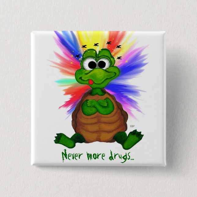 Never more drugs... 15 cm square badge (Front)