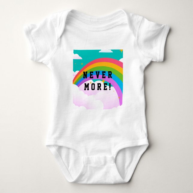never more rainbow covenant baby bodysuit (Front)