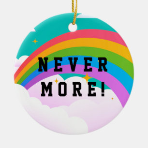 never more rainbow covenant ceramic tree decoration