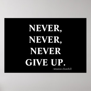 Never never never give up. poster