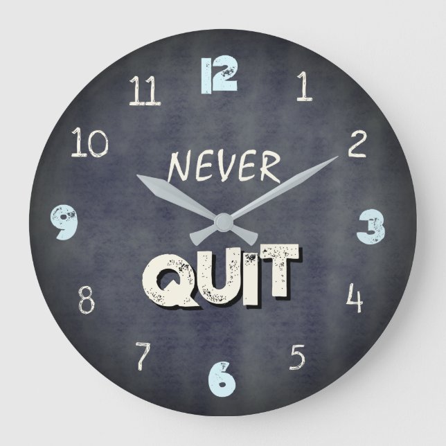 Never Quit Industrial Gym Large Clock (Front)