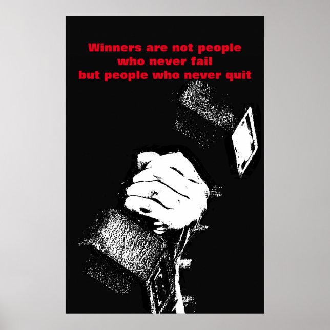Never Quit Inspirational Bodybuilding Fitness Poster (Front)