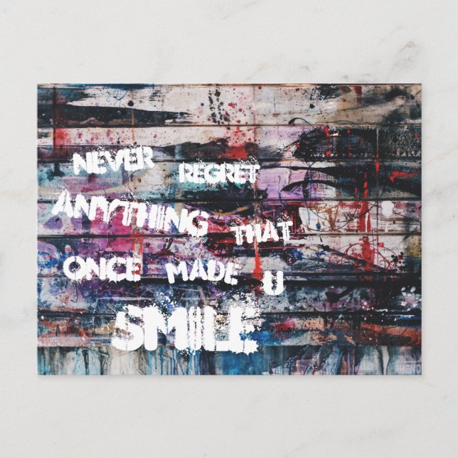 Never regret anything postcard (Front)