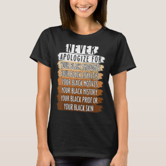 Never Retro Apologise BLM Black History Month Mela T-Shirt