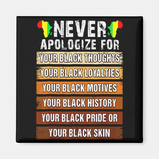 Never Retro Apologize Black History African Melani Magnet (Front)
