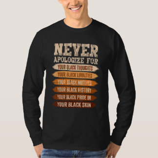 Never Retro Apologize BLM Melanin Pride Black Hist T-Shirt