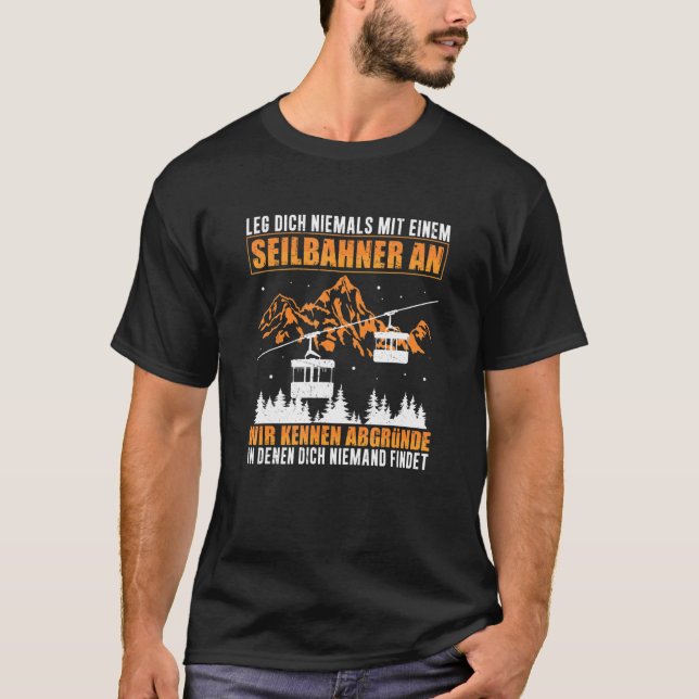 Never Run With A Cable Car On Mountain Railway T-Shirt (Front)