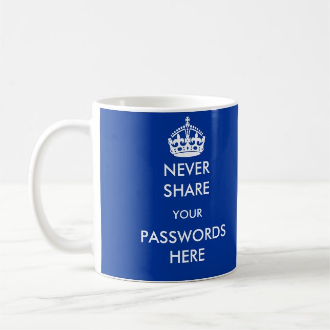 Never Share your Passwords Here Mug (Left)