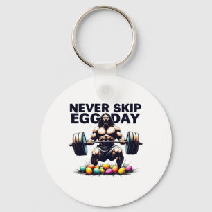 Never Skip Egg Day Tee Funny Jesus Easter Gym Leg Key Ring