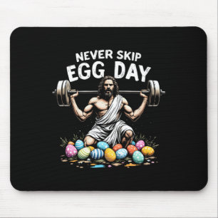Never Skip Egg Day Tee Funny Jesus Easter Gym Leg Mouse Mat
